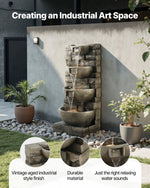 SlateWall Cascading 4-Tier Stone Fountain